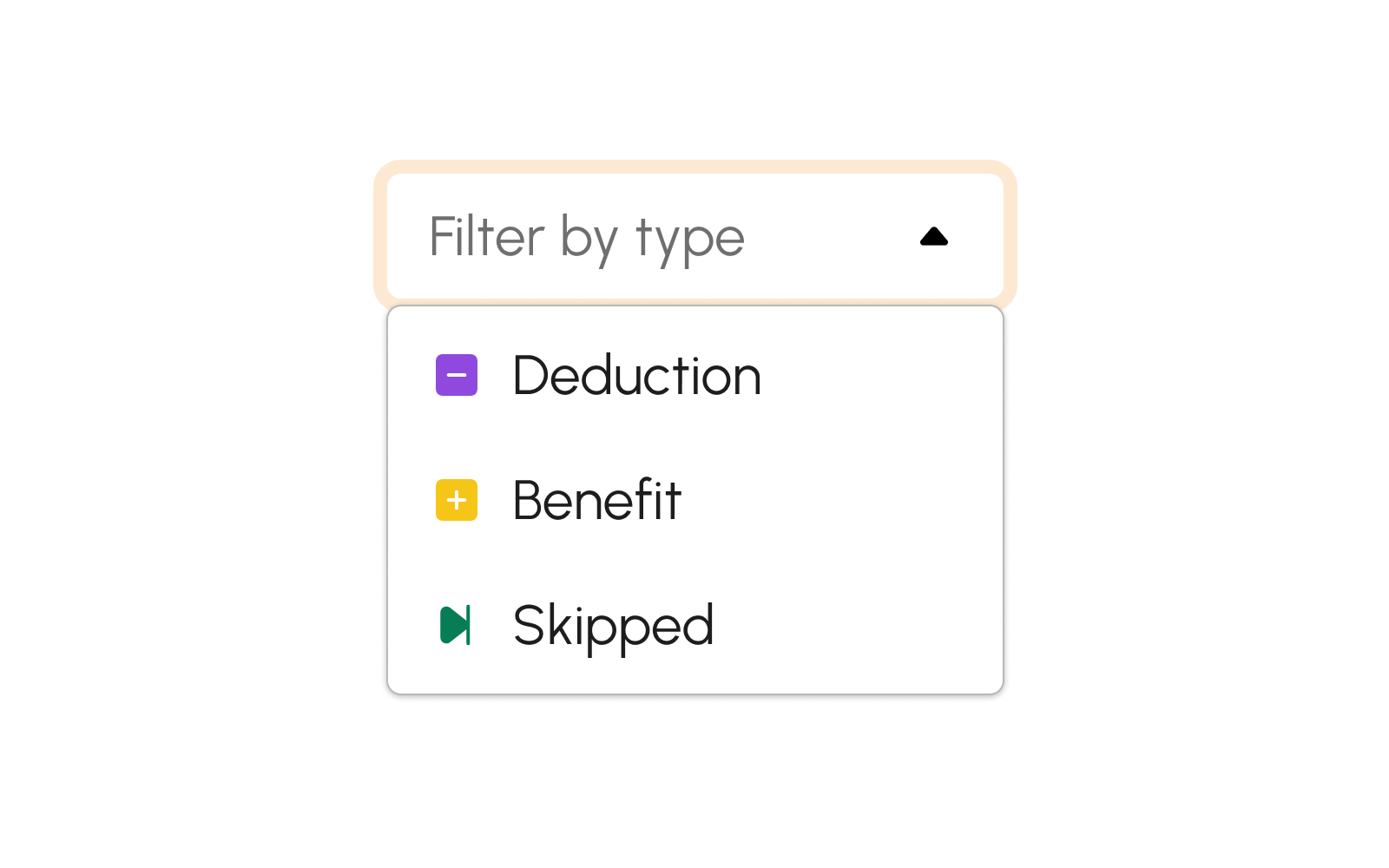 Filtering Payroll Items by Type