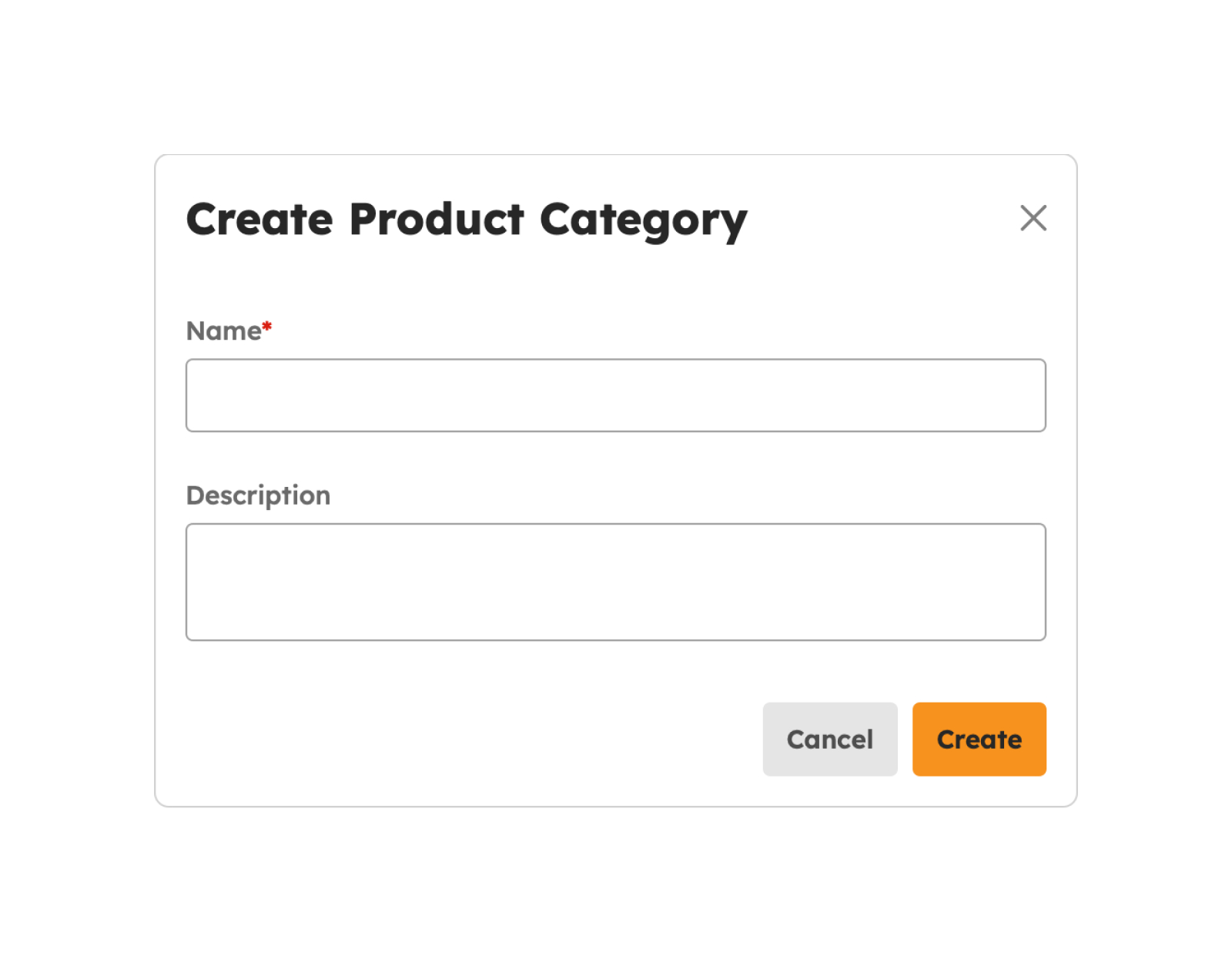 Manage Products Categories modal